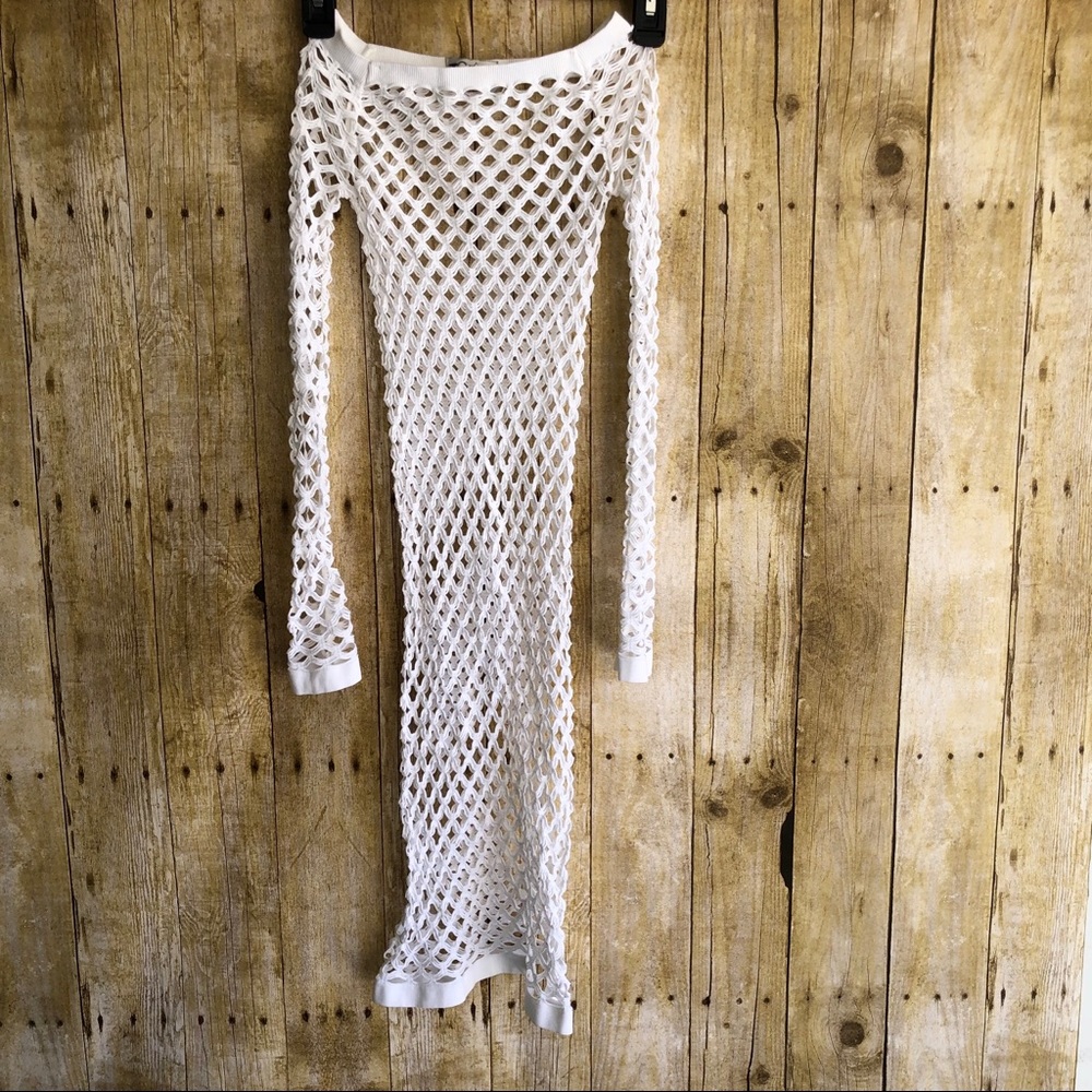 NWOT Grip Off Shoulder Fishnet Bodycon  Coverup